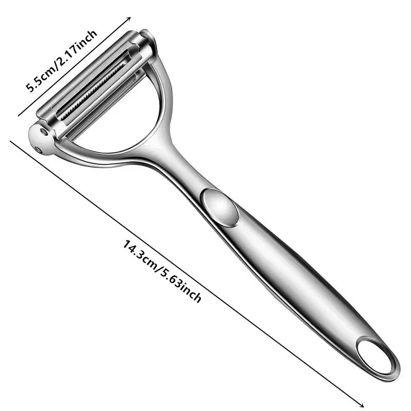 2-in-1 Stainless Steel Vegetable Peeler Carrot Grater Kitchen Tool