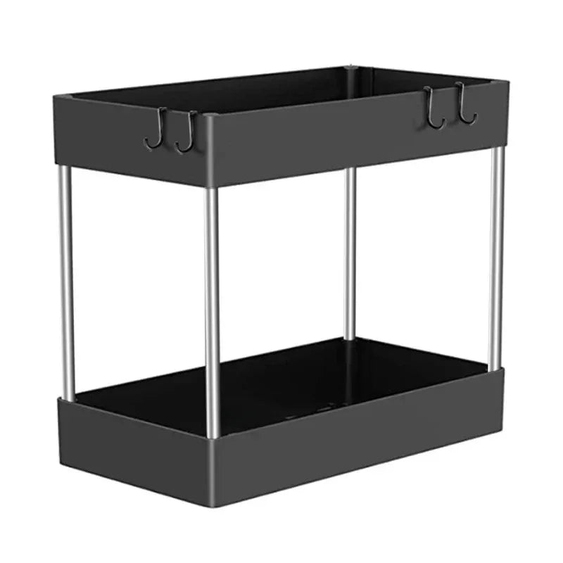 2 Tier Under Sink Storage Organizer Kitchen Bathroom Cabinet Rack