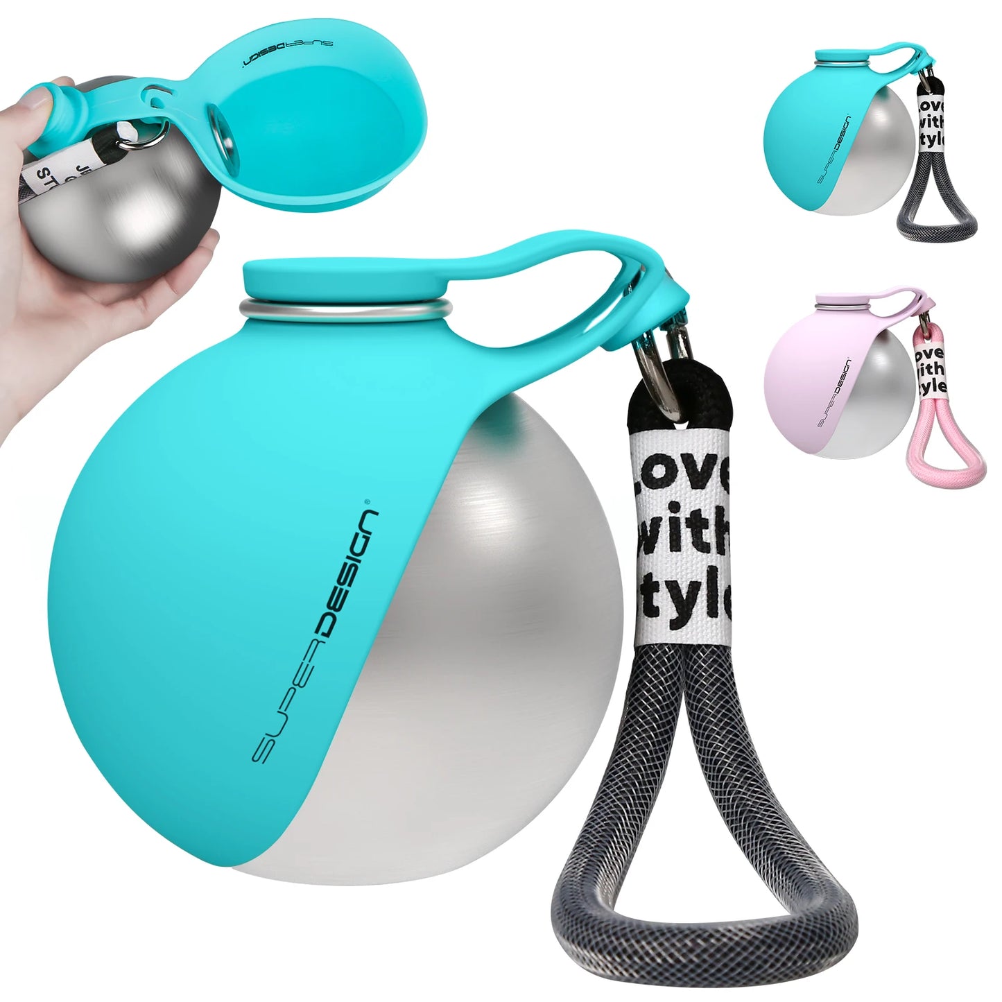 2-in-1 Portable Dog Water Bottle – Leak-Proof Travel Water Bottle for Small Dogs | Stainless Steel & Silicone Design 🐶💧