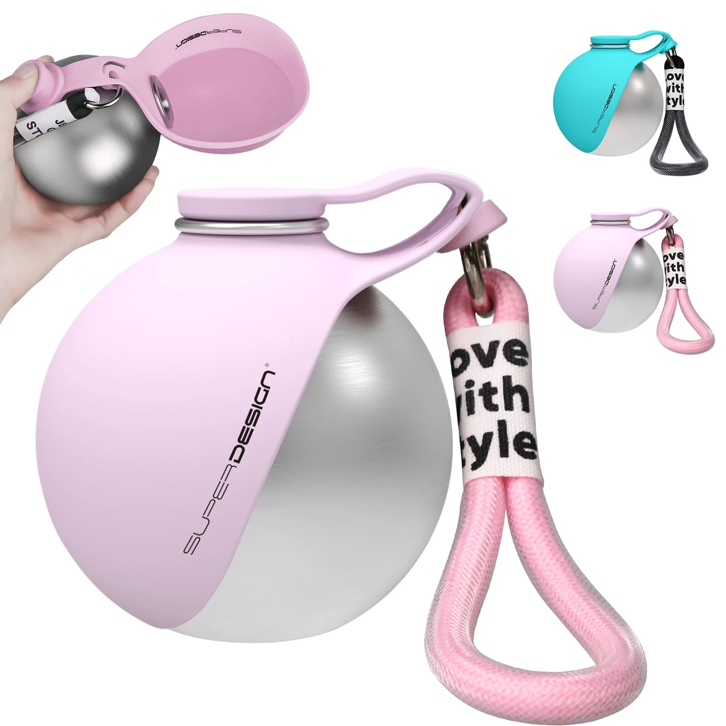 2-in-1 Portable Dog Water Bottle – Leak-Proof Travel Water Bottle for Small Dogs | Stainless Steel & Silicone Design 🐶💧