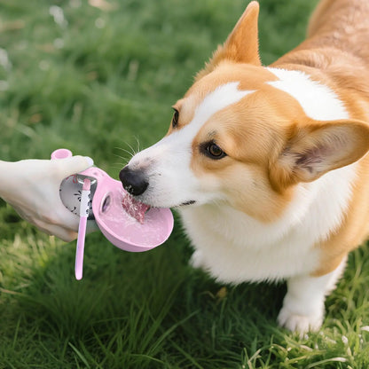 2-in-1 Portable Dog Water Bottle – Leak-Proof Travel Water Bottle for Small Dogs | Stainless Steel & Silicone Design 🐶💧