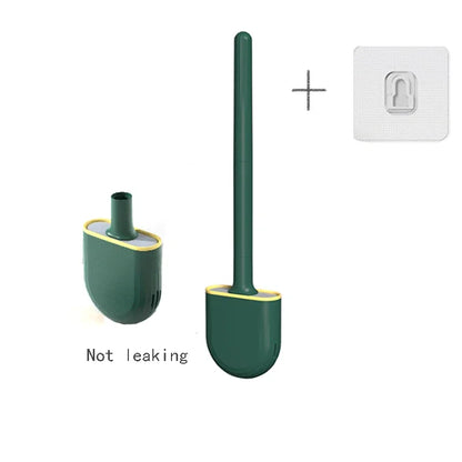 Hanging Silicone Toilet Brush With Holder Flexible Bathroom Cleaner