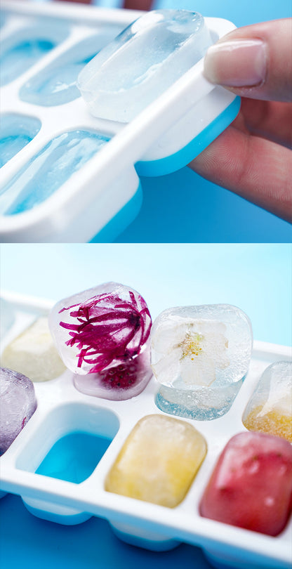 14 Grid Silicone Ice Cube Tray Square Ice Mold Bar Ice Maker Tray