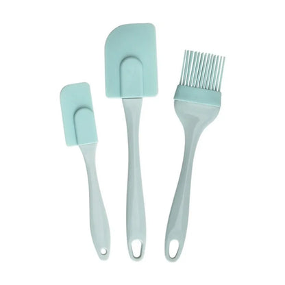 3PCS Silicone Spatula Set Cake Cream Scraper Baking Kitchen Tools