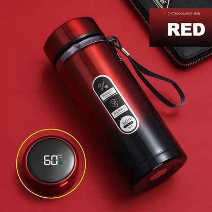 Stainless Steel Thermos Bottle LED Temperature Display 500ML-1L