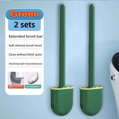 Hanging Silicone Toilet Brush With Holder Flexible Bathroom Cleaner