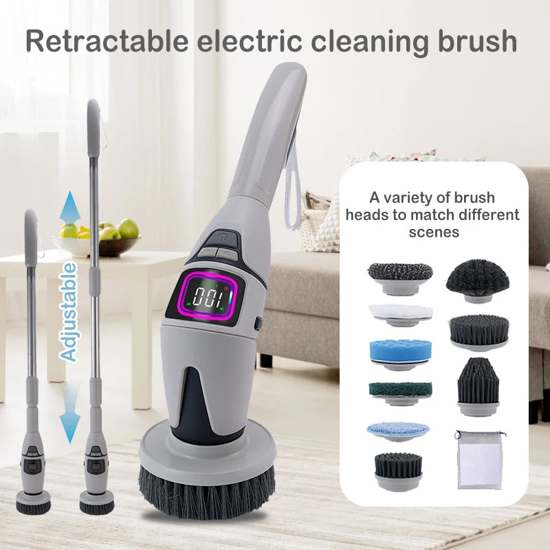 10-in-1 Electric Cleaning Brush Multifunction Bathroom Scrubber