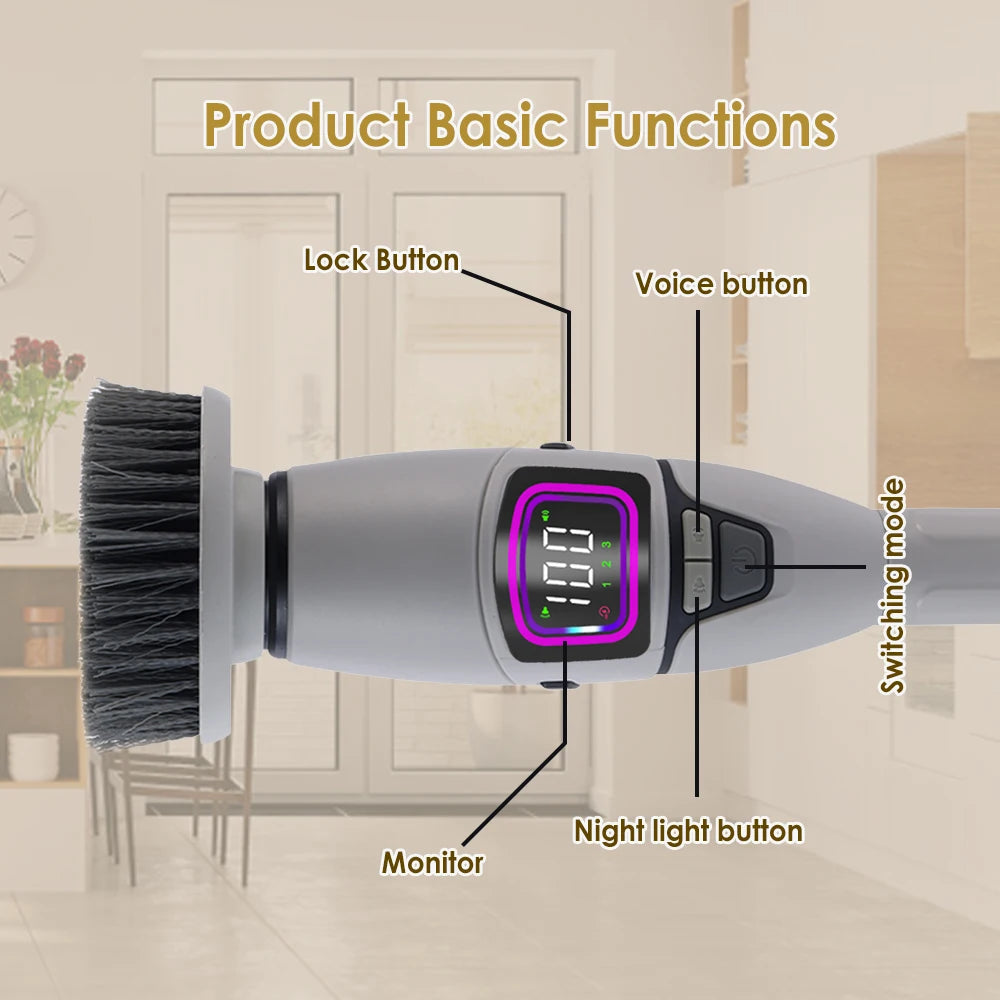 10-in-1 Electric Cleaning Brush Multifunction Bathroom Scrubber
