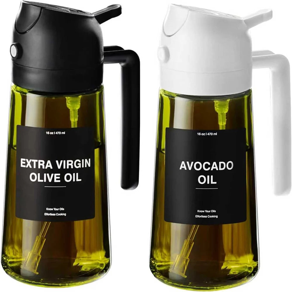 470ML Olive Oil Sprayer Bottle 2-in-1 Oil Dispenser Cooking Spray