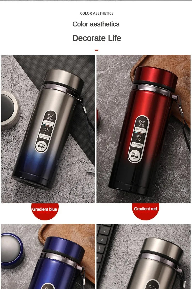 Stainless Steel Thermos Bottle LED Temperature Display 500ML-1L