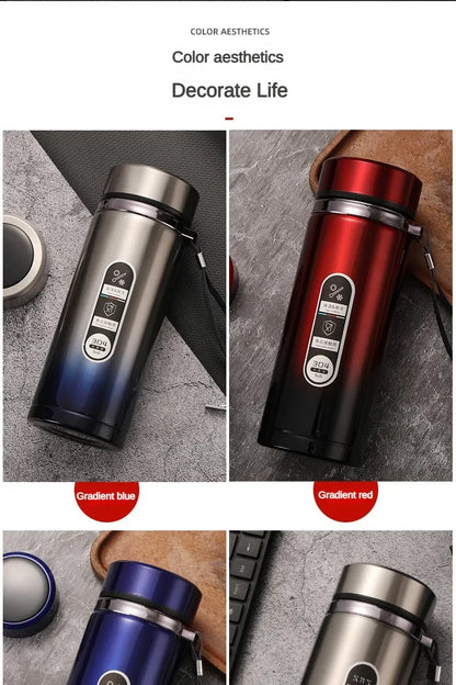 Stainless Steel Thermos Bottle LED Temperature Display 500ML-1L