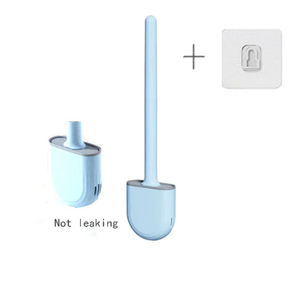 Hanging Silicone Toilet Brush With Holder Flexible Bathroom Cleaner