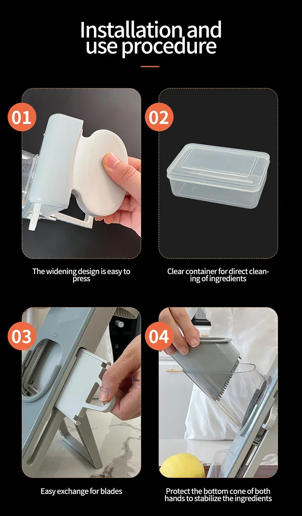 Safe Mandoline Vegetable Cutter Slicer With Storage Box Lid