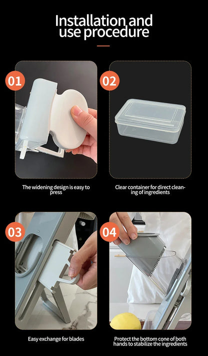 Safe Mandoline Vegetable Cutter Slicer With Storage Box Lid