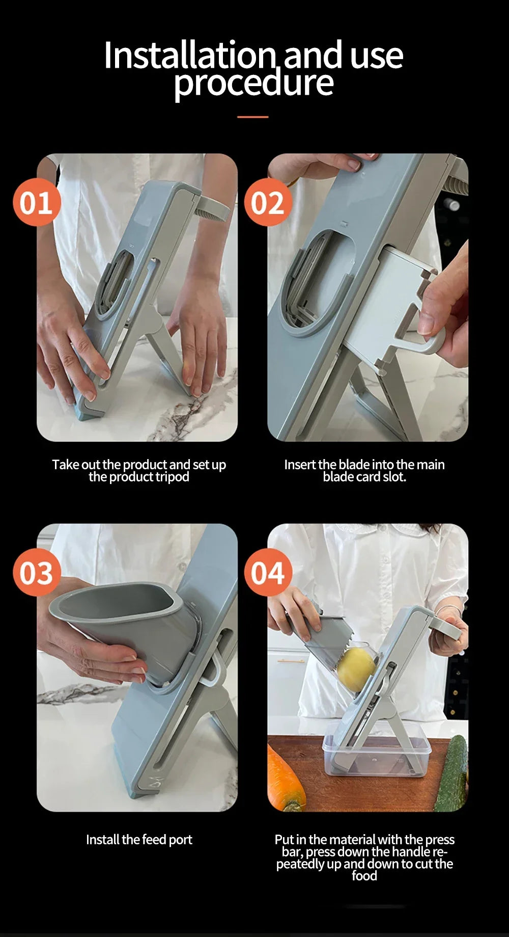 Safe Mandoline Vegetable Cutter Slicer With Storage Box Lid