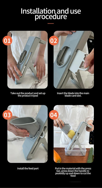 Safe Mandoline Vegetable Cutter Slicer With Storage Box Lid