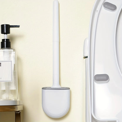 Hanging Silicone Toilet Brush With Holder Flexible Bathroom Cleaner