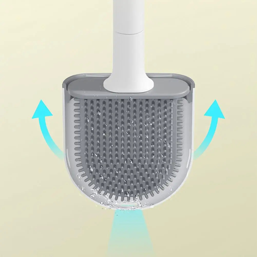 Hanging Silicone Toilet Brush With Holder Flexible Bathroom Cleaner