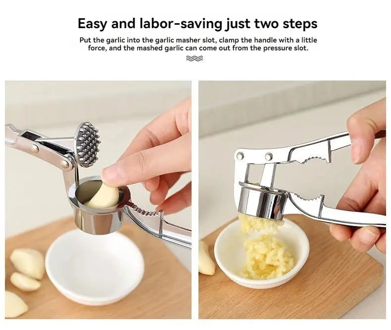 Heavy Duty Garlic Press Stainless Steel Manual Garlic Crusher Tool