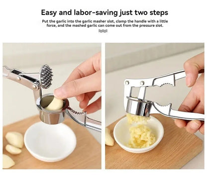 Heavy Duty Garlic Press Stainless Steel Manual Garlic Crusher Tool