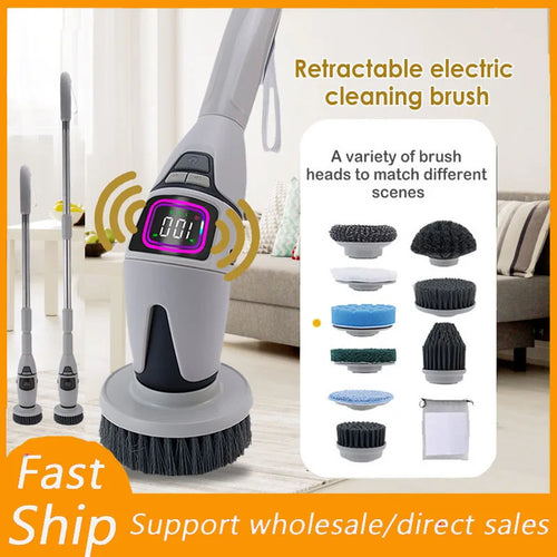 10-in-1 Electric Cleaning Brush Multifunction Bathroom Scrubber