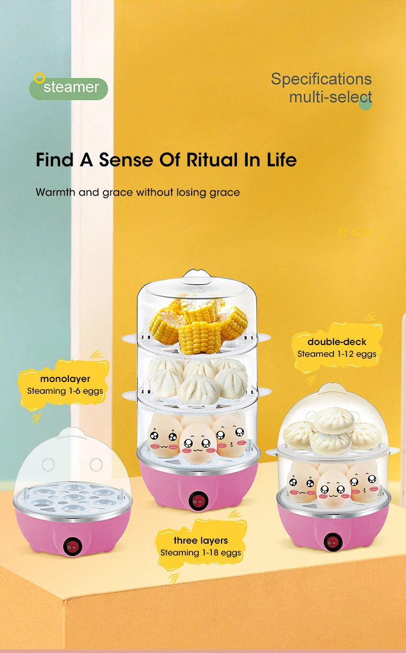 Automatic Egg Cooker 7 Eggs Electric Boiler Steamer Breakfast Maker