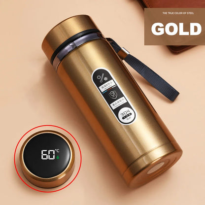 Stainless Steel Thermos Bottle LED Temperature Display 500ML-1L