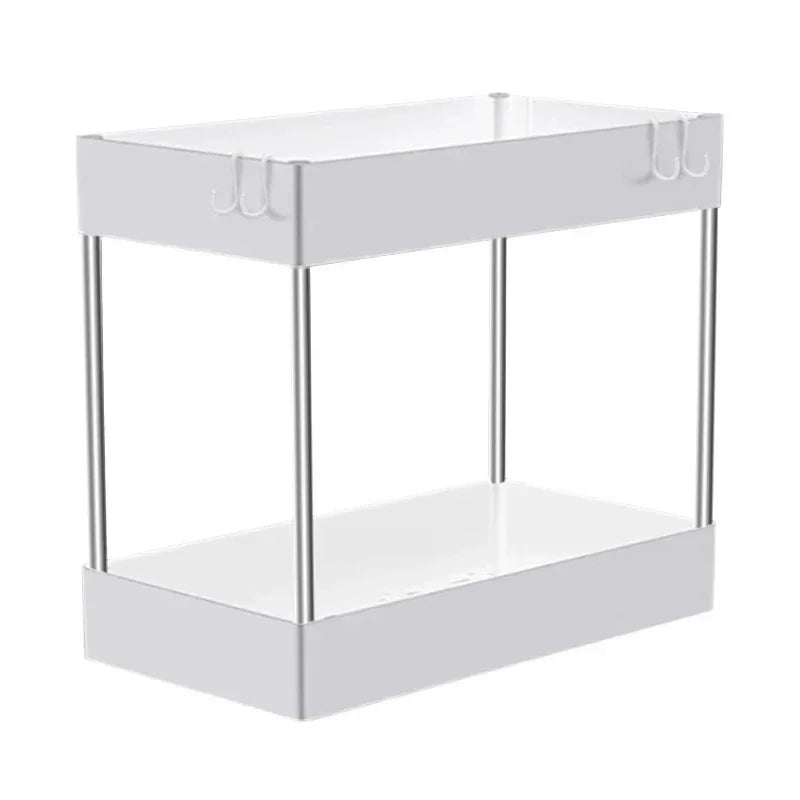 2 Tier Under Sink Storage Organizer Kitchen Bathroom Cabinet Rack
