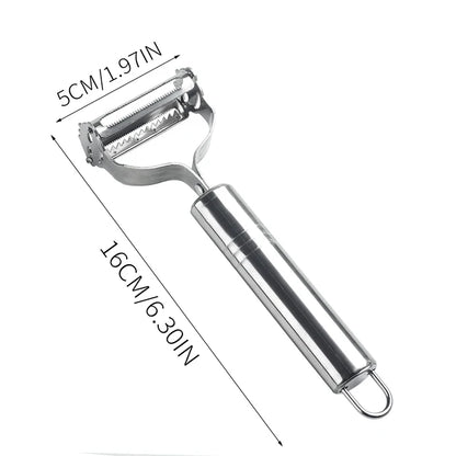 2-in-1 Stainless Steel Vegetable Peeler Carrot Grater Kitchen Tool