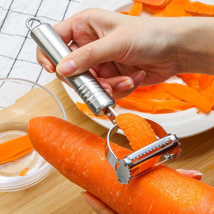 2-in-1 Stainless Steel Vegetable Peeler Carrot Grater Kitchen Tool