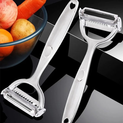 2-in-1 Stainless Steel Vegetable Peeler Carrot Grater Kitchen Tool