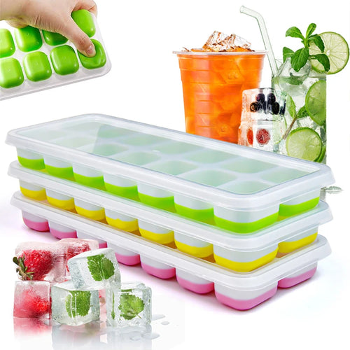 14 Grid Silicone Ice Cube Tray Square Ice Mold Bar Ice Maker Tray