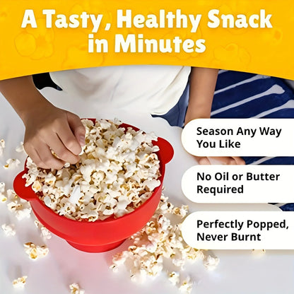 3L Silicone Microwave Popcorn Maker Foldable BPA-Free Popcorn Bowl