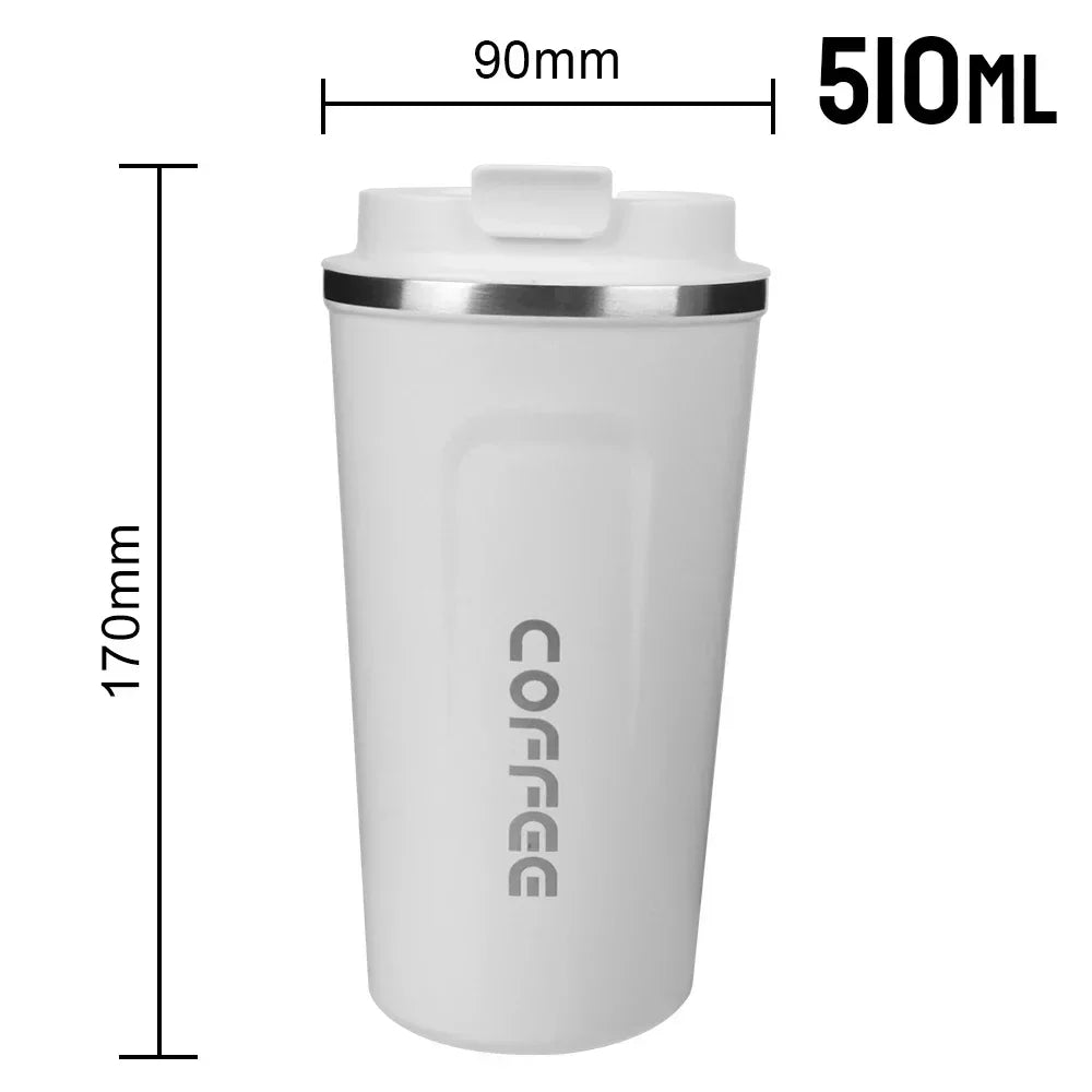 380/510ML Stainless Steel Thermo Travel Mug Leakproof Coffee Cup