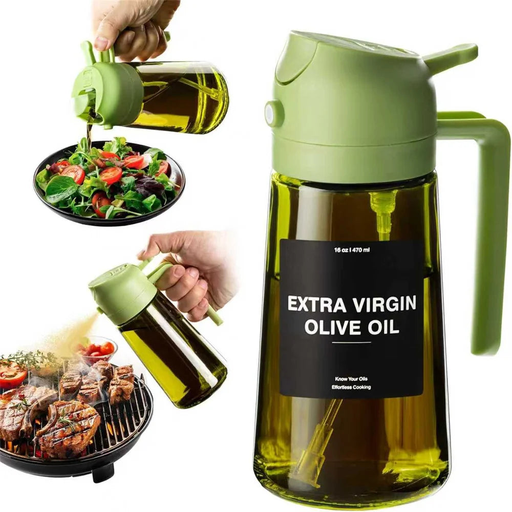 470ML Olive Oil Sprayer Bottle 2-in-1 Oil Dispenser Cooking Spray