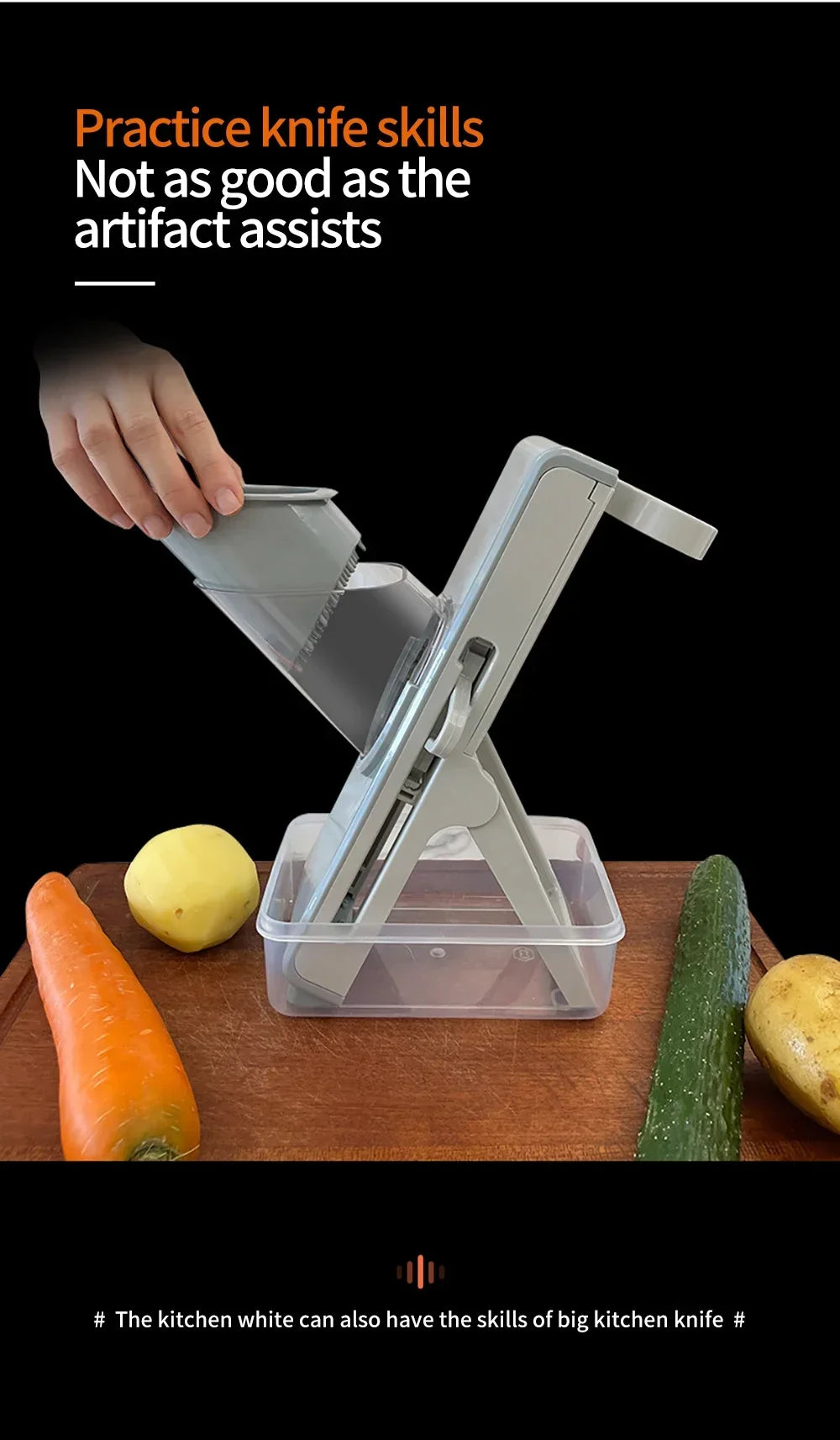 Safe Mandoline Vegetable Cutter Slicer With Storage Box Lid