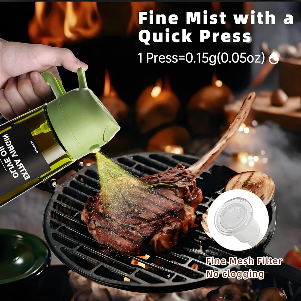470ML Olive Oil Sprayer Bottle 2-in-1 Oil Dispenser Cooking Spray