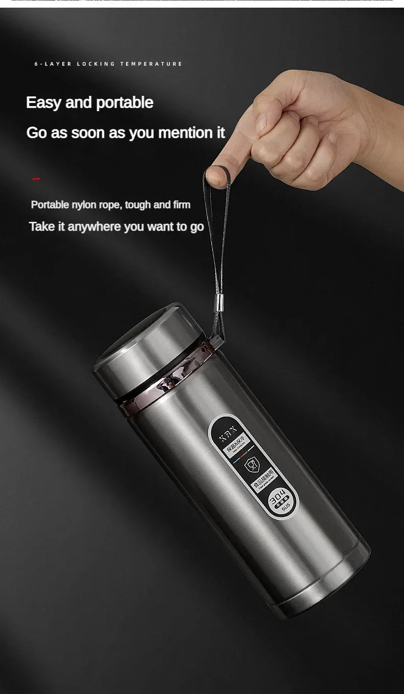 Stainless Steel Thermos Bottle LED Temperature Display 500ML-1L