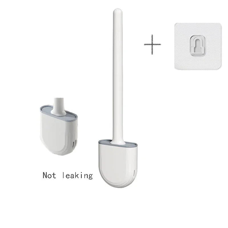 Hanging Silicone Toilet Brush With Holder Flexible Bathroom Cleaner