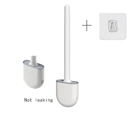 Hanging Silicone Toilet Brush With Holder Flexible Bathroom Cleaner