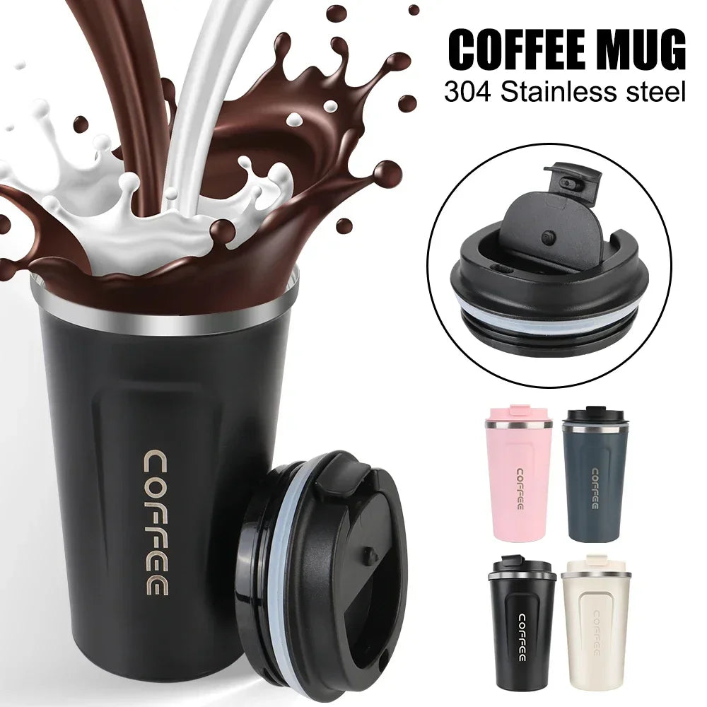 380/510ML Stainless Steel Thermo Travel Mug Leakproof Coffee Cup