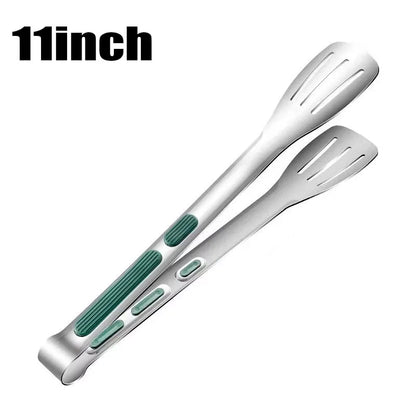Non Slip Stainless Steel Food Tongs BBQ Kitchen Cooking Clamp