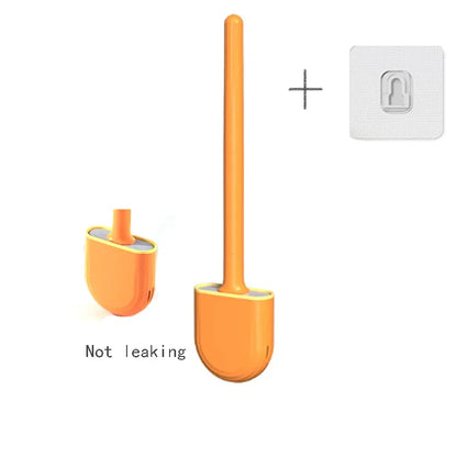 Hanging Silicone Toilet Brush With Holder Flexible Bathroom Cleaner