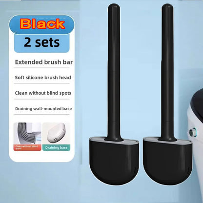 Hanging Silicone Toilet Brush With Holder Flexible Bathroom Cleaner