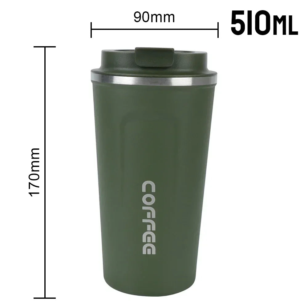 380/510ML Stainless Steel Thermo Travel Mug Leakproof Coffee Cup