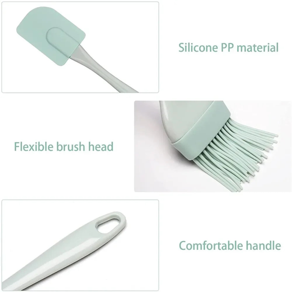 3PCS Silicone Spatula Set Cake Cream Scraper Baking Kitchen Tools