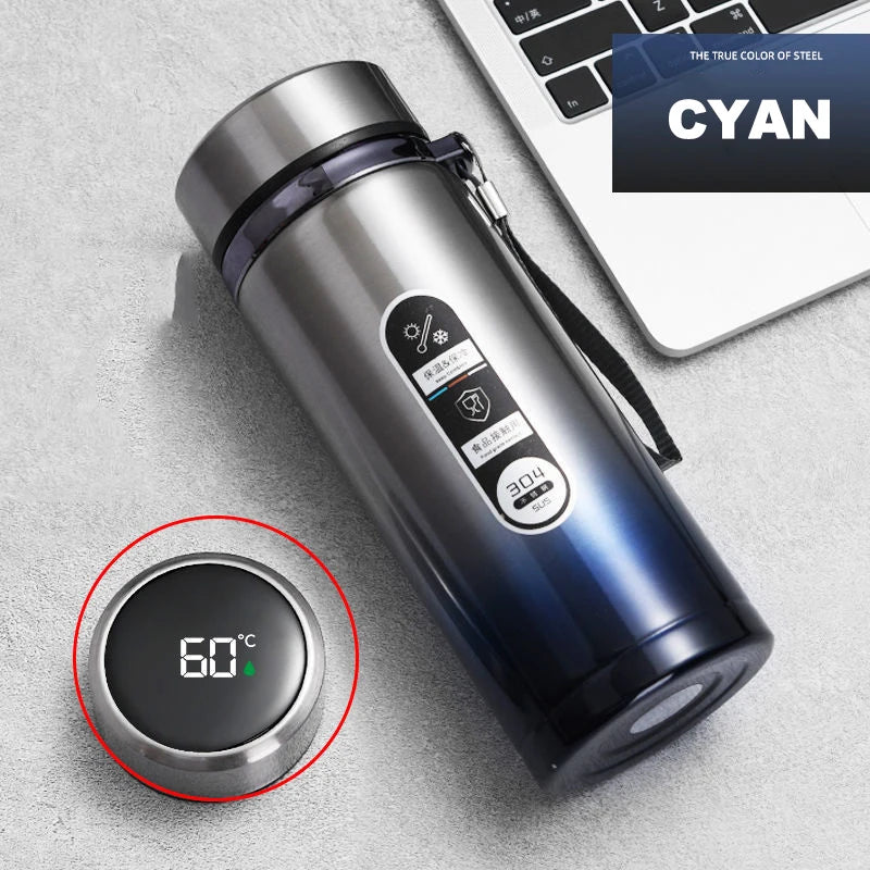 Stainless Steel Thermos Bottle LED Temperature Display 500ML-1L