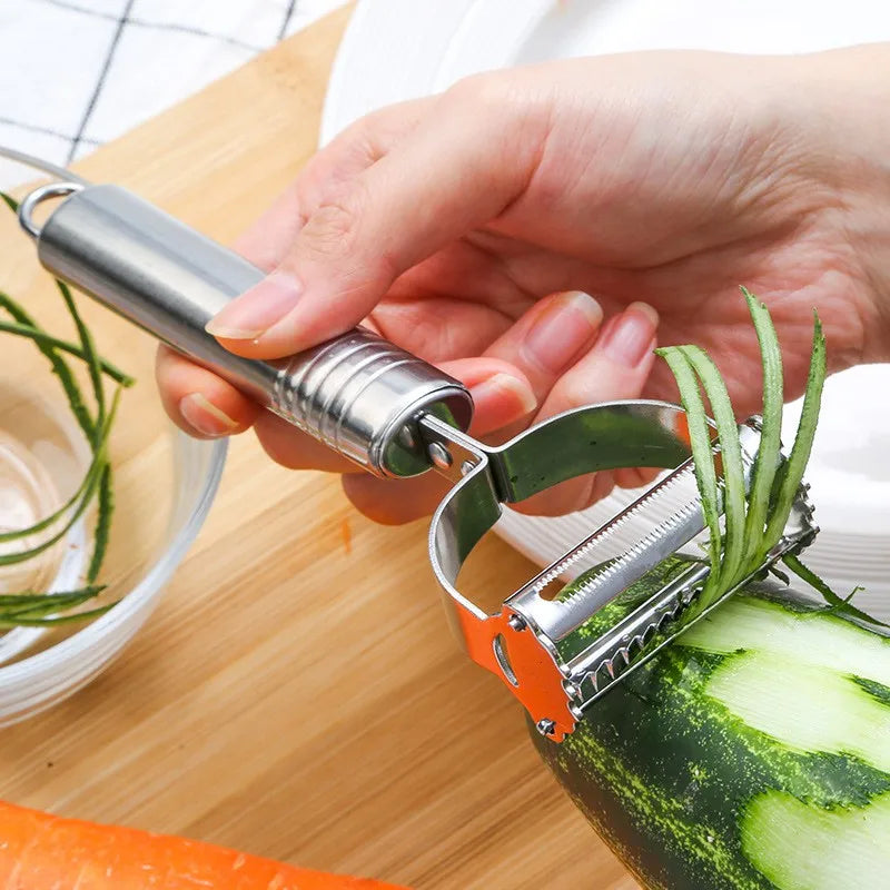 2-in-1 Stainless Steel Vegetable Peeler Carrot Grater Kitchen Tool