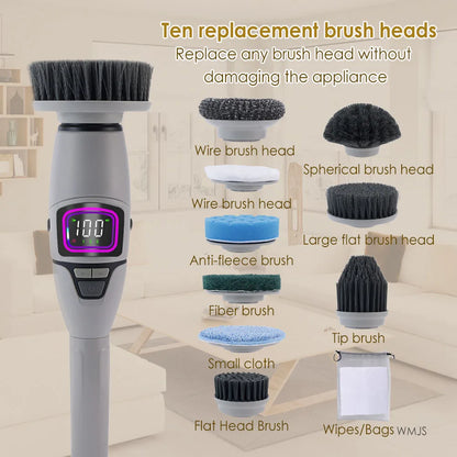 10-in-1 Electric Cleaning Brush Multifunction Bathroom Scrubber