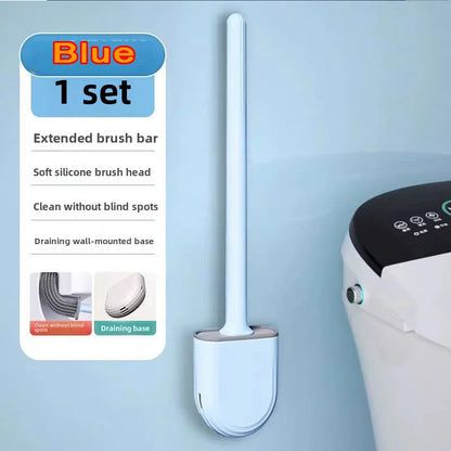 Hanging Silicone Toilet Brush With Holder Flexible Bathroom Cleaner